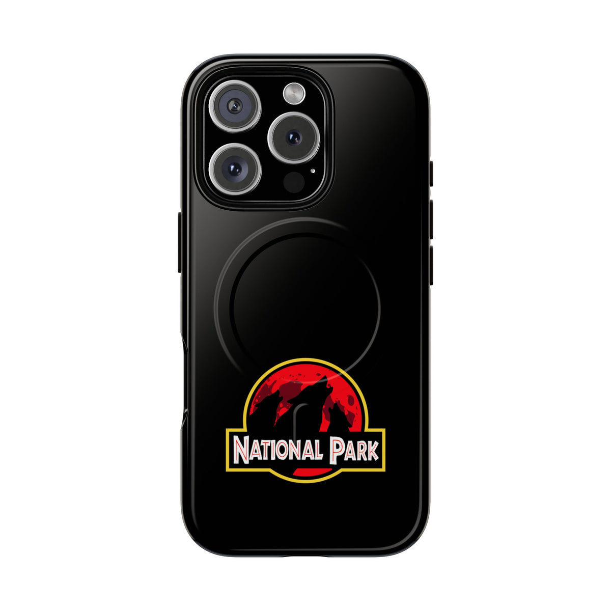 3 Wolf National Park iPhone Case with MagSafe - Parody Logo