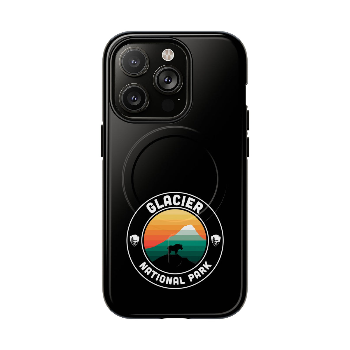 Glacier National Park iPhone Case with MagSafe - Round Emblem Design