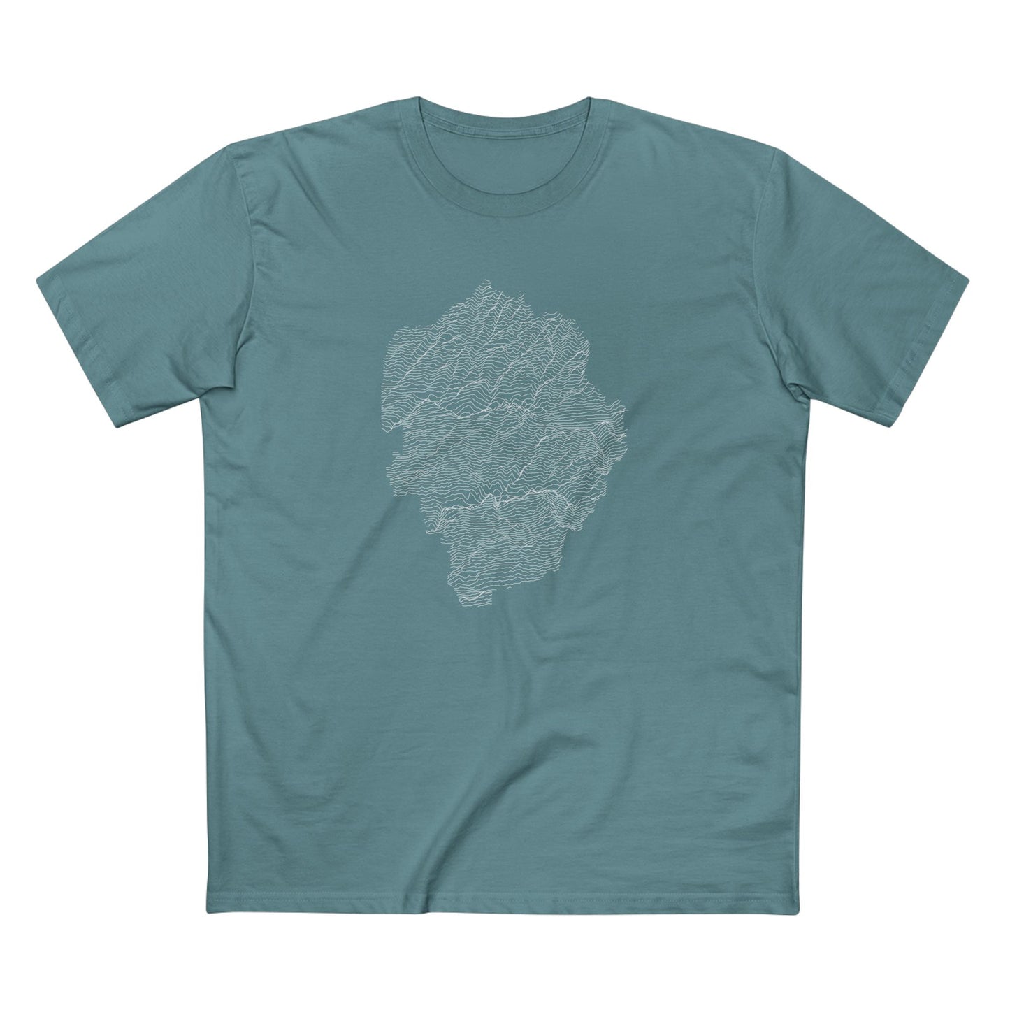 Yosemite National Park T-Shirt - Topographical Lines in Slate Blue