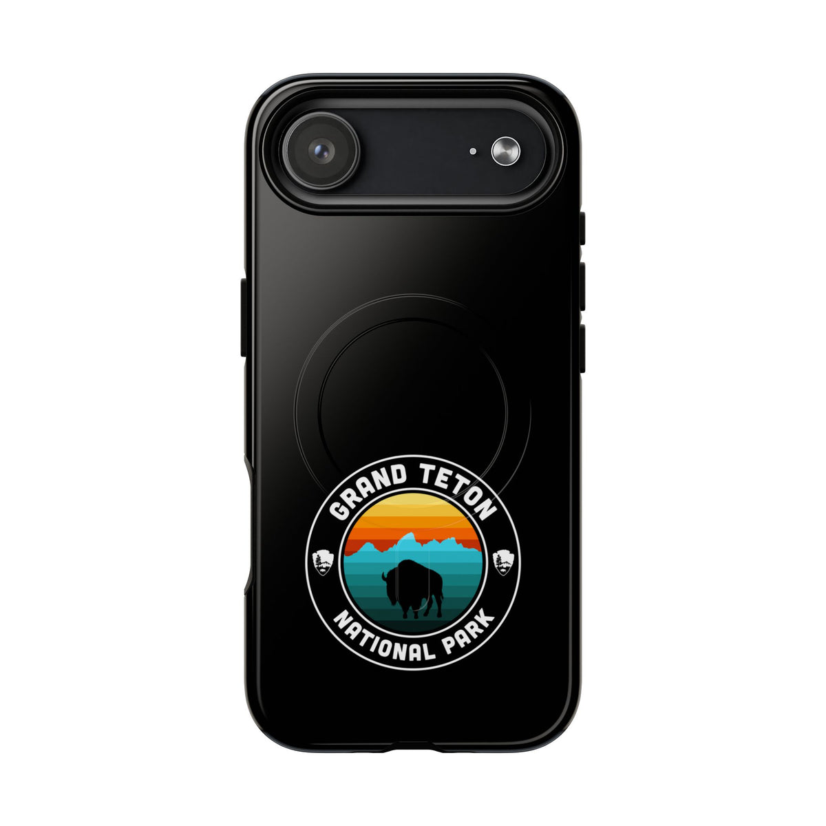Grand Teton National Park iPhone Case with MagSafe - Round Emblem Design
