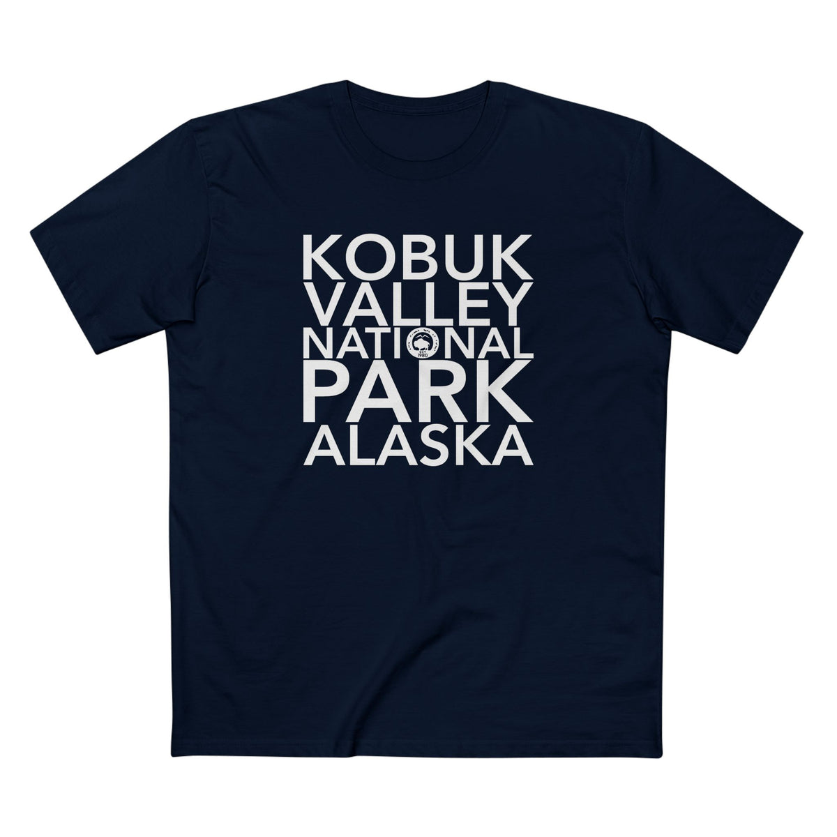 Kobuk Valley National Park T-Shirt Block Text in Navy