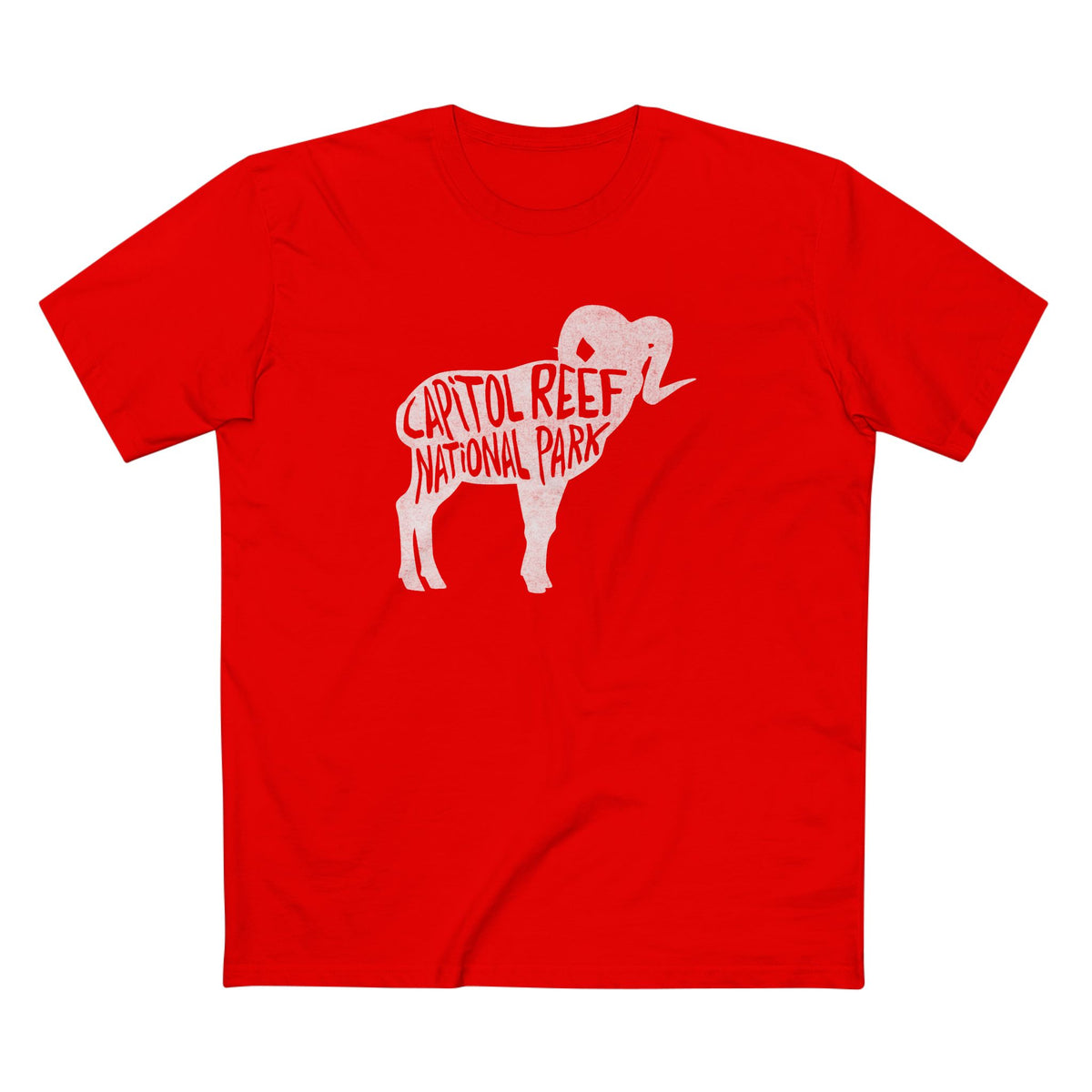 Capitol Reef National Park T-Shirt - Bighorn Sheep in Red