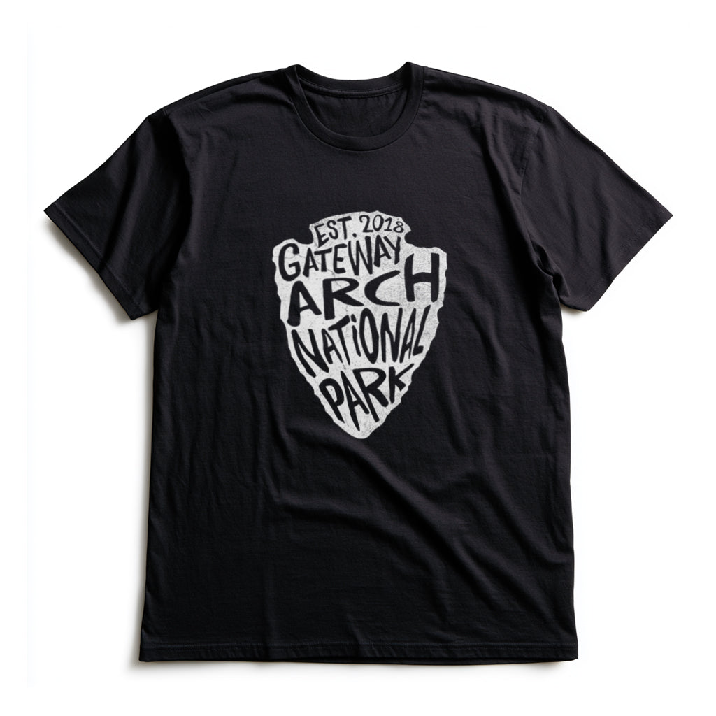 Gateway Arch National Park T-Shirt - Arrowhead Design in Black