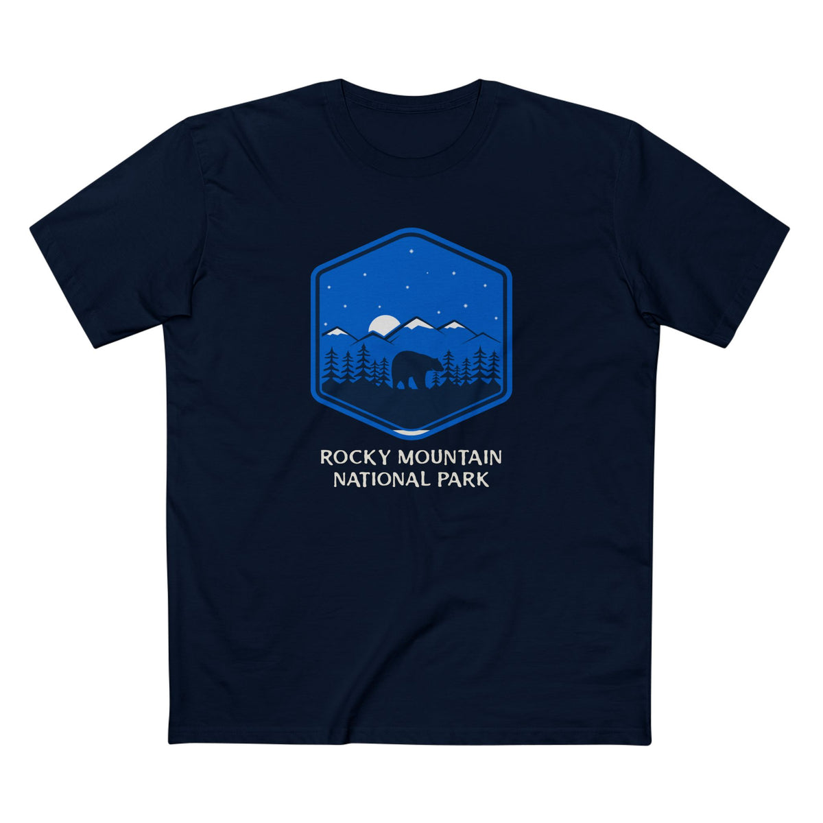 Rocky Mountain National Park T-Shirt - Bear Graphic in Navy