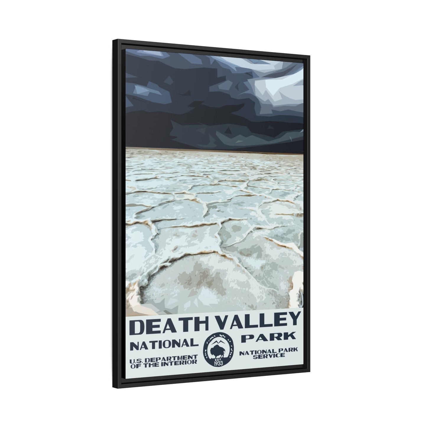 Death Valley National Park Framed Canvas - WPA Poster Badwater Basin