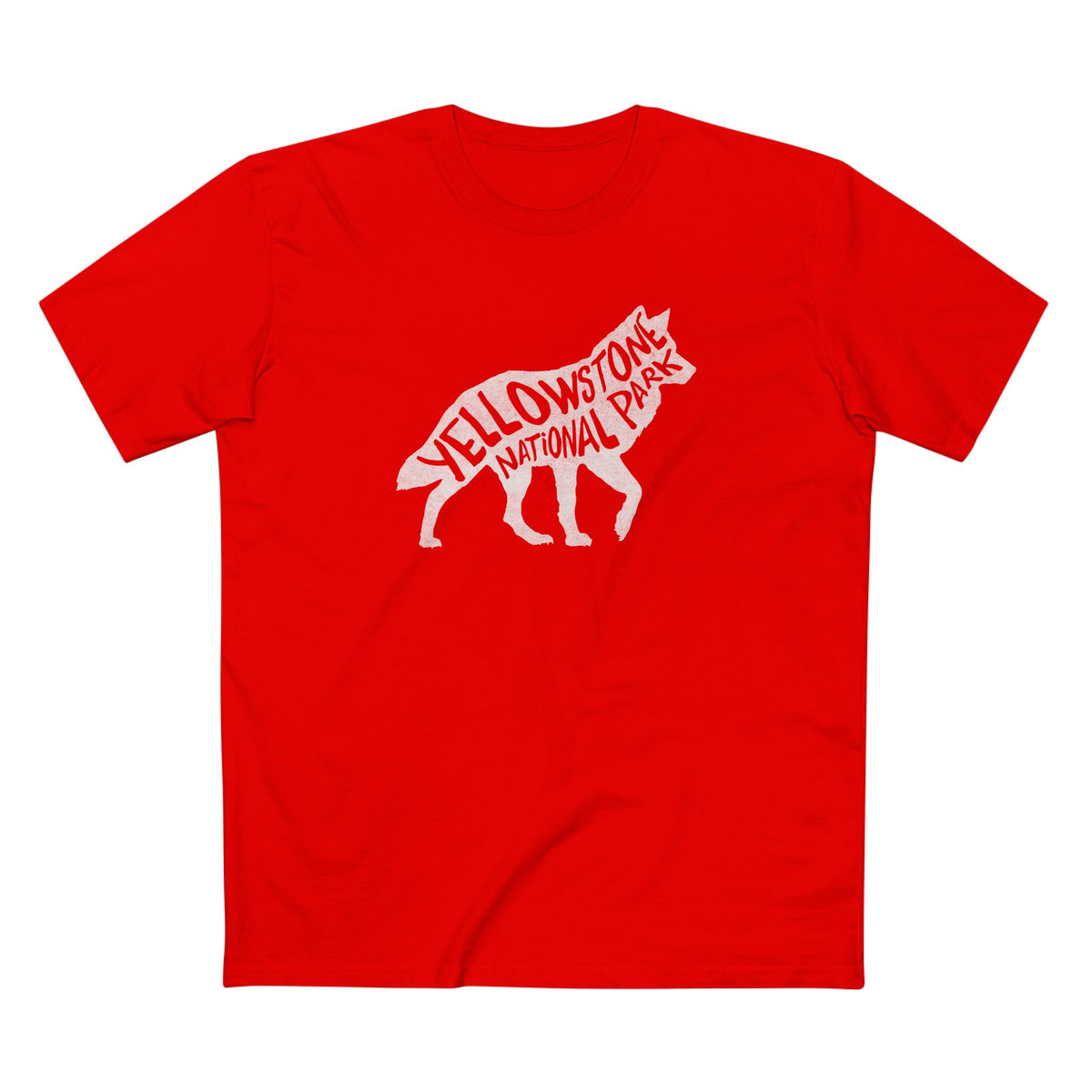 Yellowstone National Park T-Shirt - Gray Wolf in Red