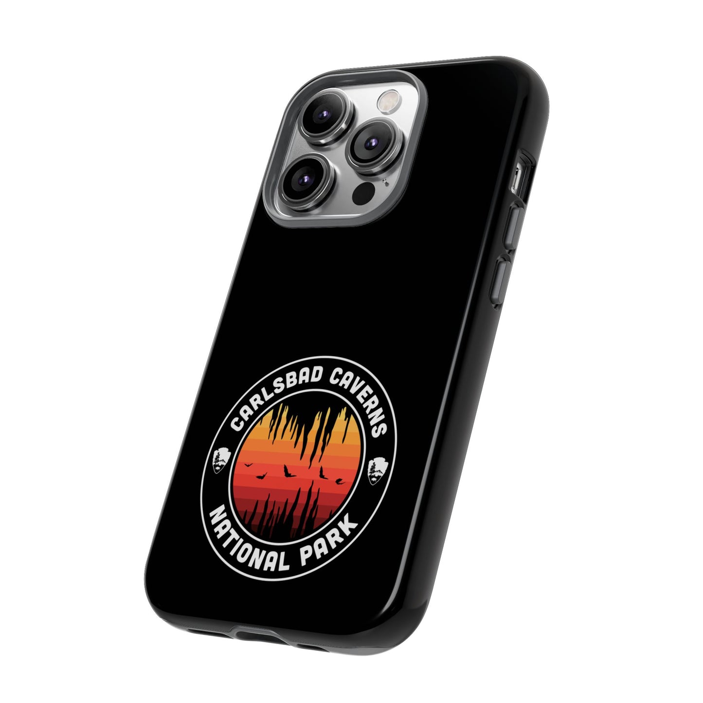 Carlsbad Caverns National Park Phone Case - Orange Round Emblem Design