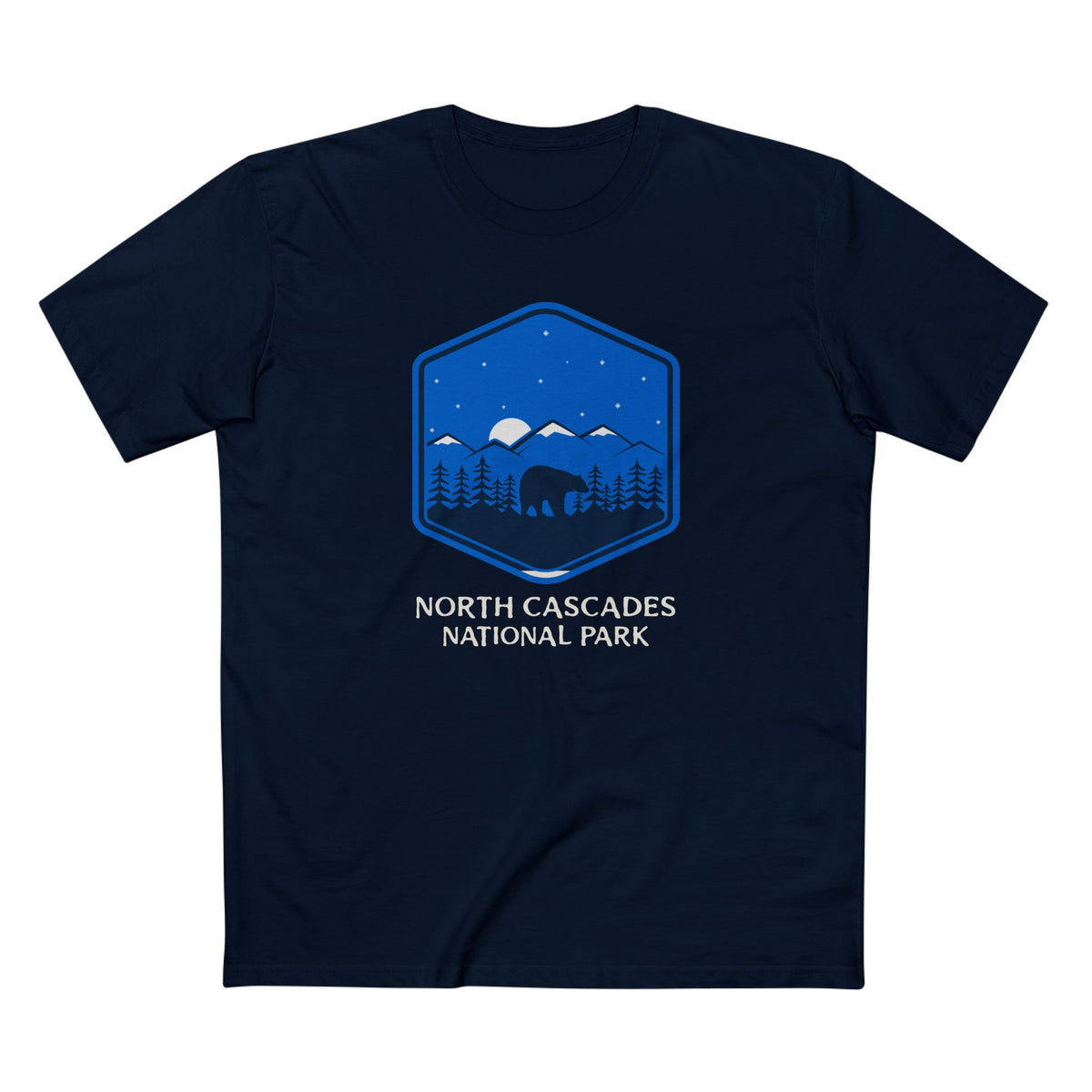 North Cascades National Park T-Shirt - Bear Graphic in Navy