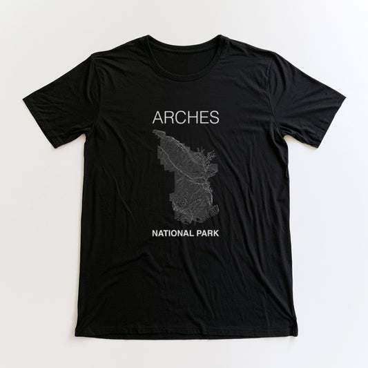 Arches National Park T-Shirt Lines in Black