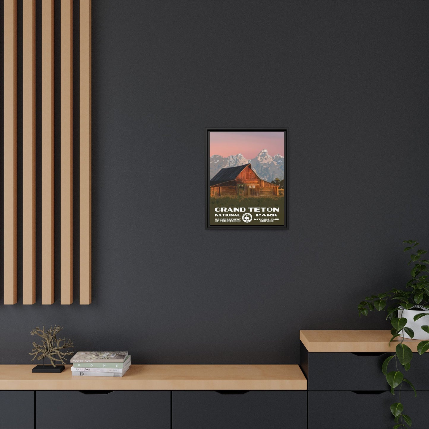 Grand Teton National Park Framed Canvas - WPA Poster Barn