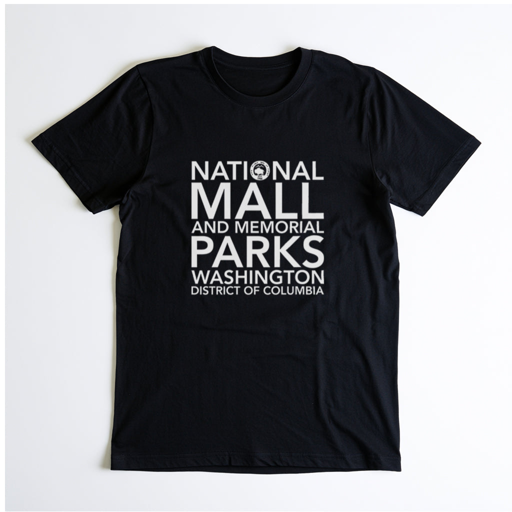 National Mall and Memorial Parks T-Shirt Block Text in Black