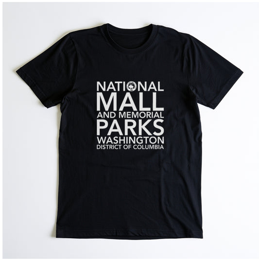 National Mall and Memorial Parks T-Shirt Block Text in Black