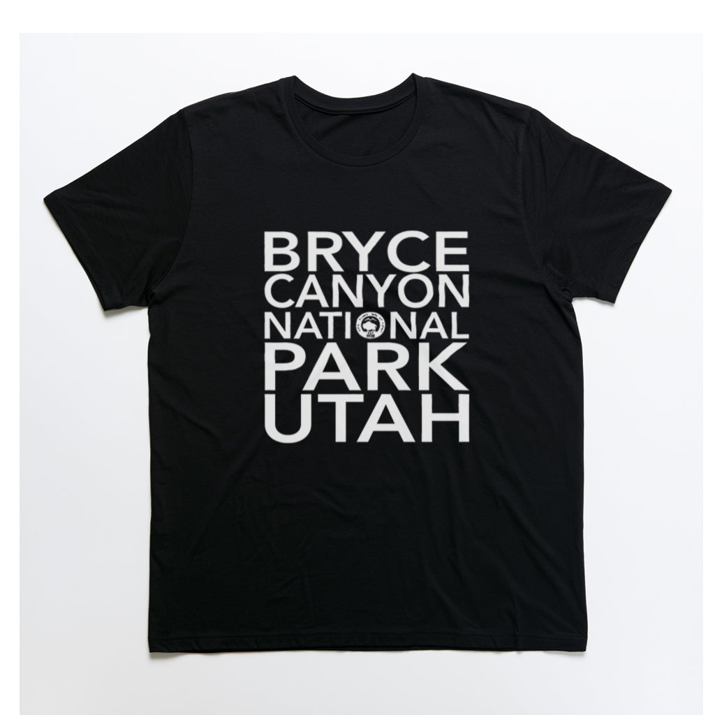 Bryce Canyon National Park T-Shirt Block Text in Black