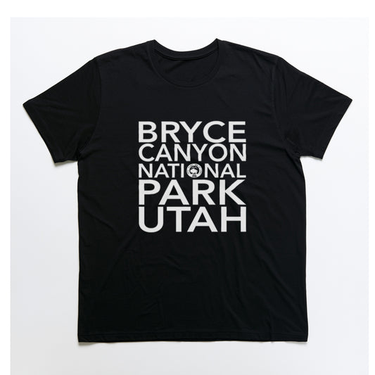 Bryce Canyon National Park T-Shirt Block Text in Black