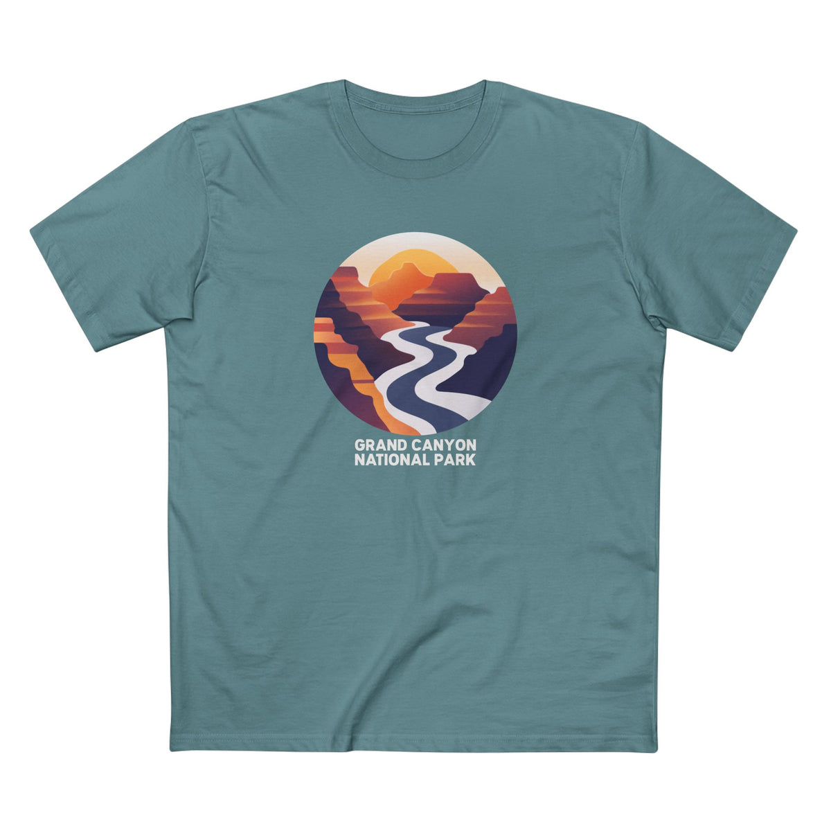 Grand Canyon National Park T-Shirt - Stylized Logo Design in Slate Blue