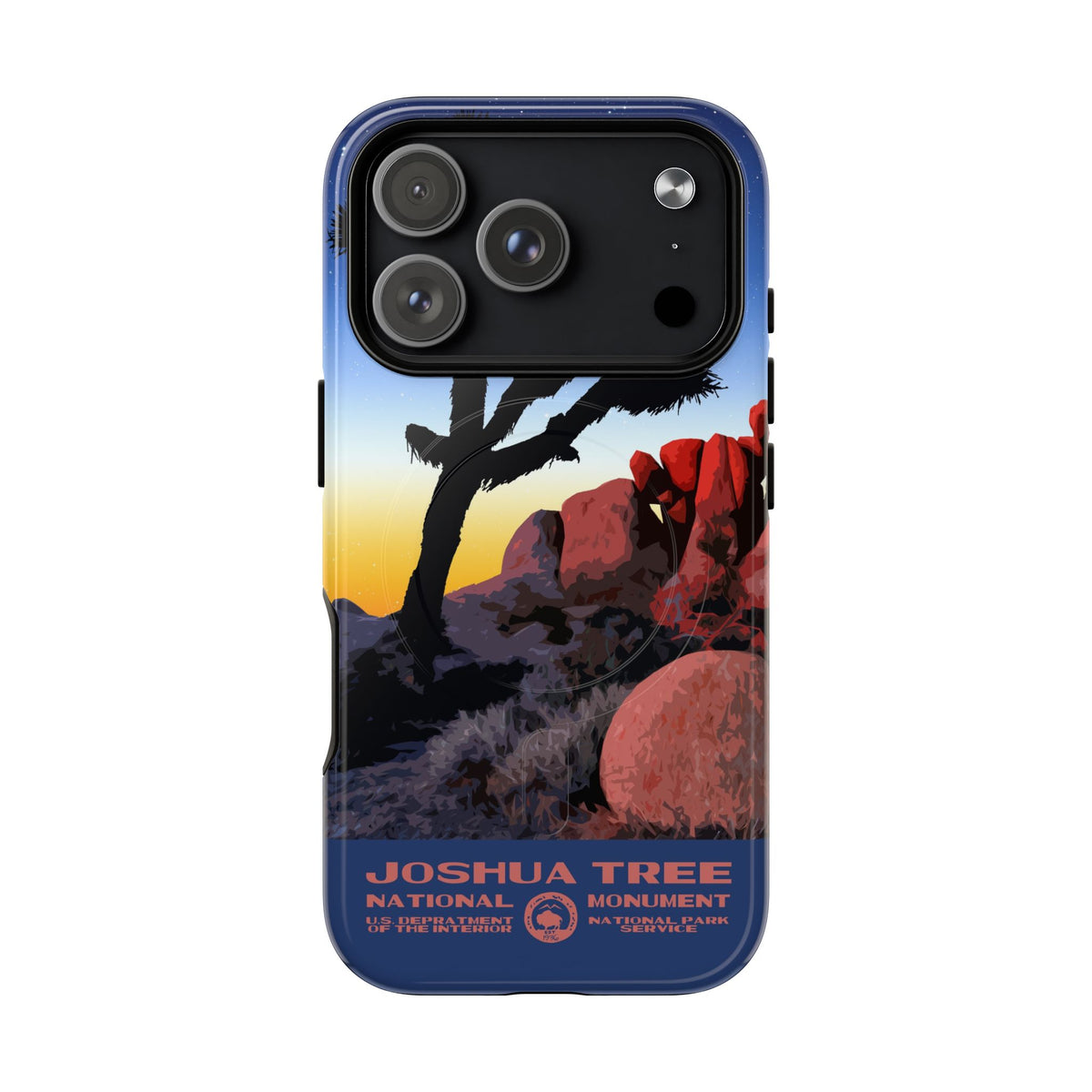 Joshua Tree National Park iPhone case with MagSafe featuring night-sky artwork.