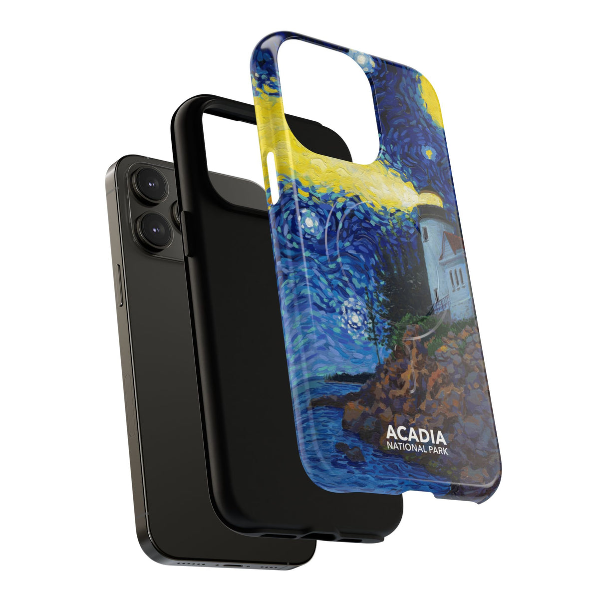 Acadia National Park iPhone Case with MagSafe - Starry Night Lighthouse
