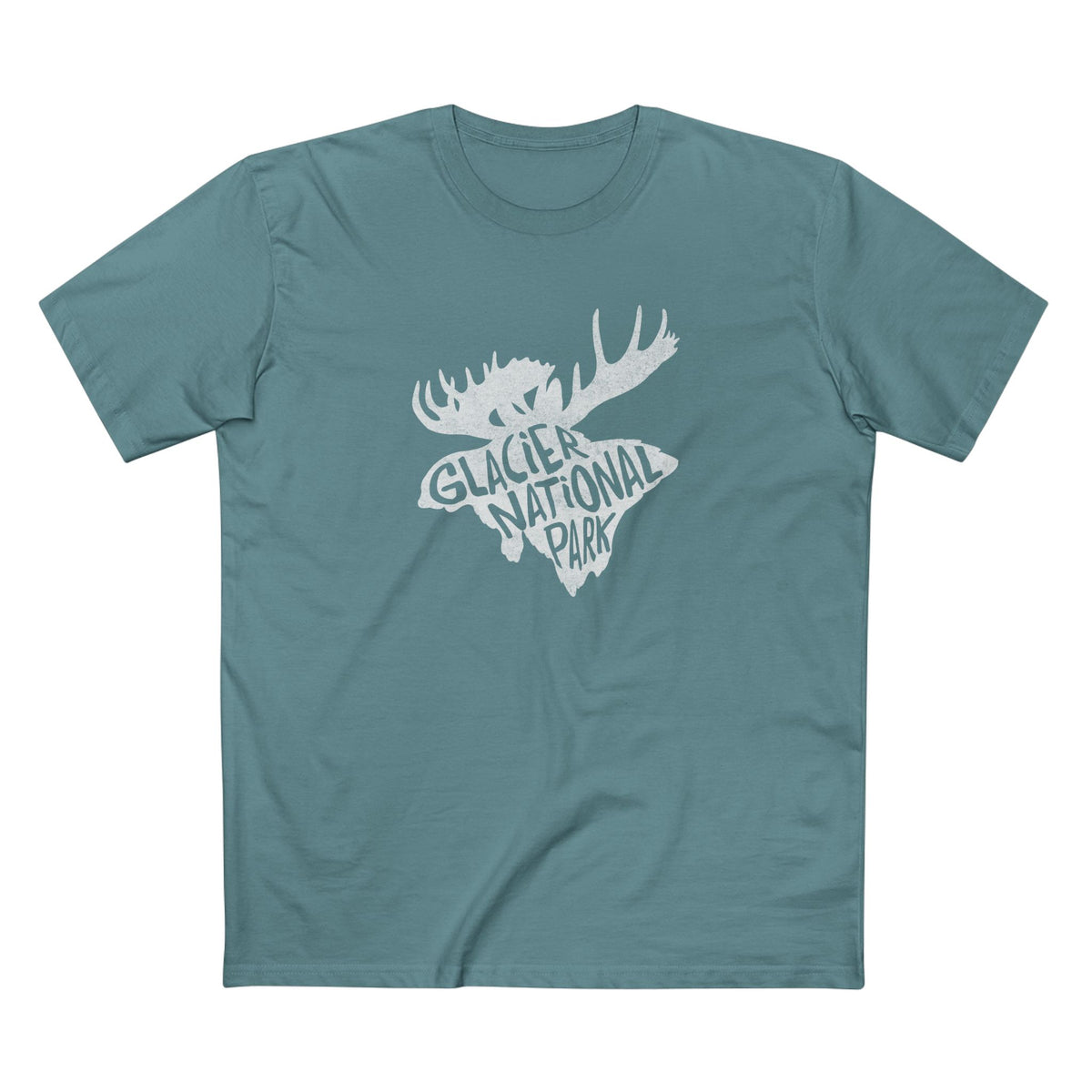 Glacier National Park T-Shirt - Moose in Slate Blue