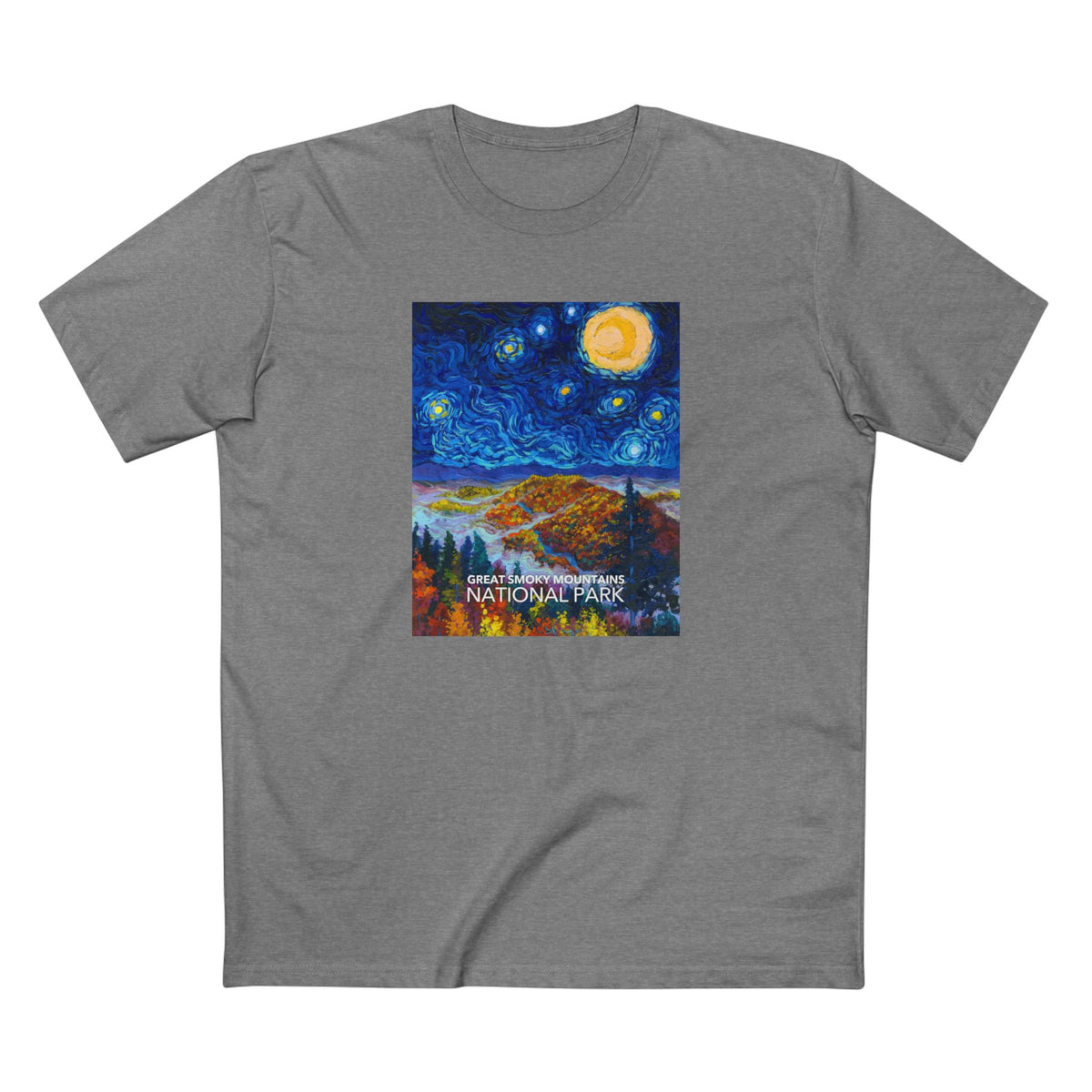 Great Smoky Mountains National Park T-Shirt - The Starry Night in Athletic Heather