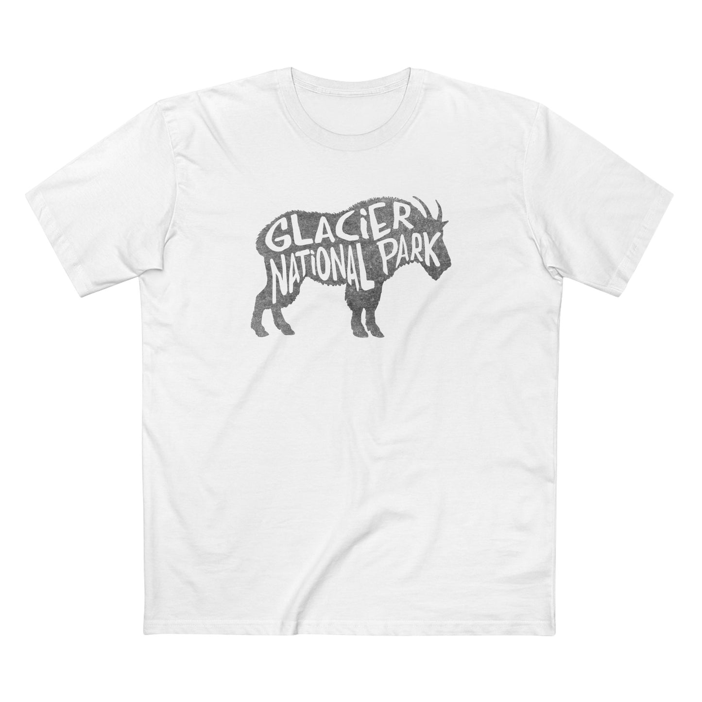 Glacier National Park T-Shirt - Mountain Goat in White