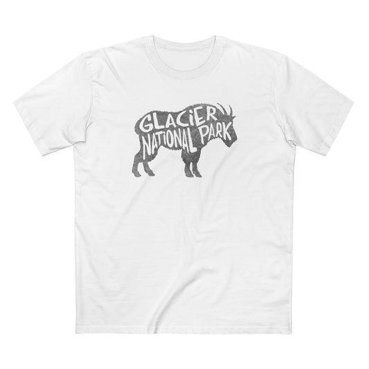 Glacier National Park T-Shirt - Mountain Goat in White
