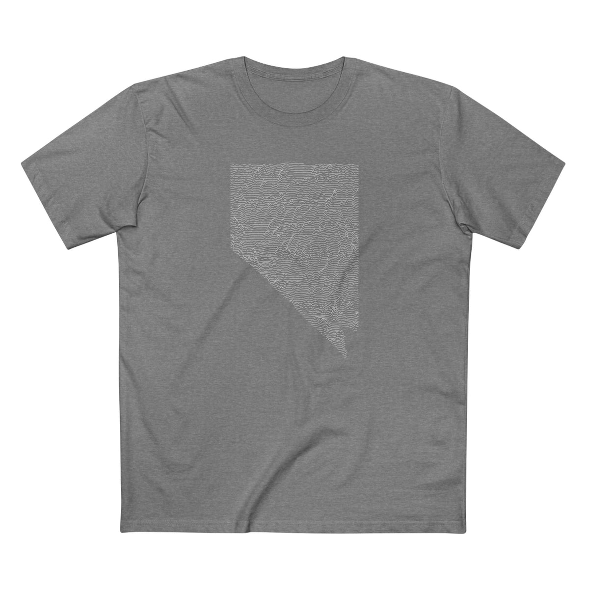 Nevada T-Shirt - Topographical Lines Unknown Pleasures in Athletic Heather