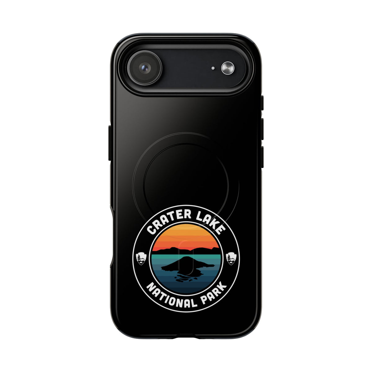 Crater Lake National Park iPhone Case with MagSafe - Round Emblem Design