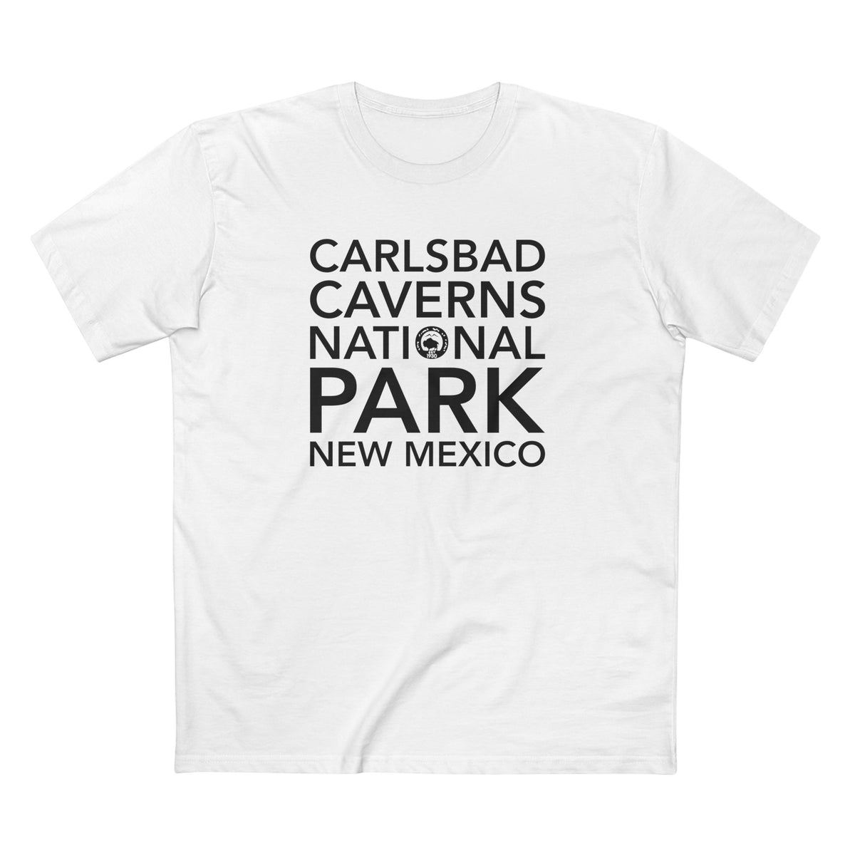Carlsbad Caverns National Park T-Shirt Block Text in White
