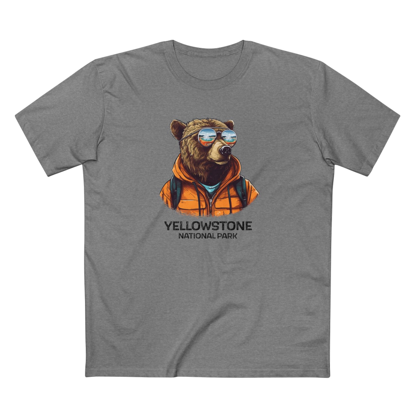 Yellowstone National Park T-Shirt - Grizzly Bear in Athletic Heather