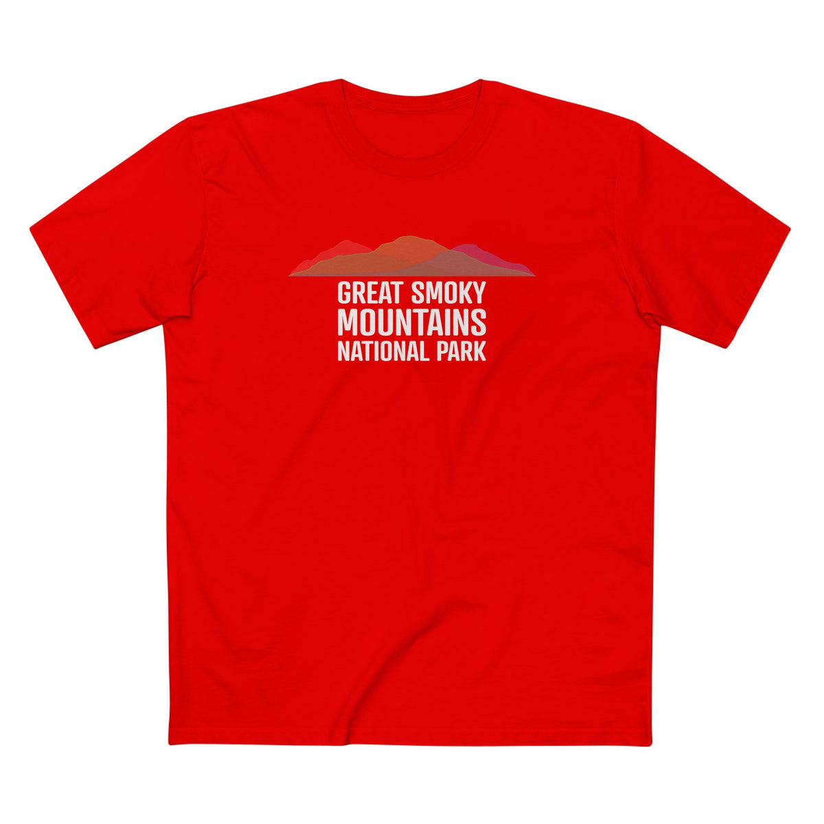 Great Smoky Mountains National Park T-Shirt - Histogram Design in Red