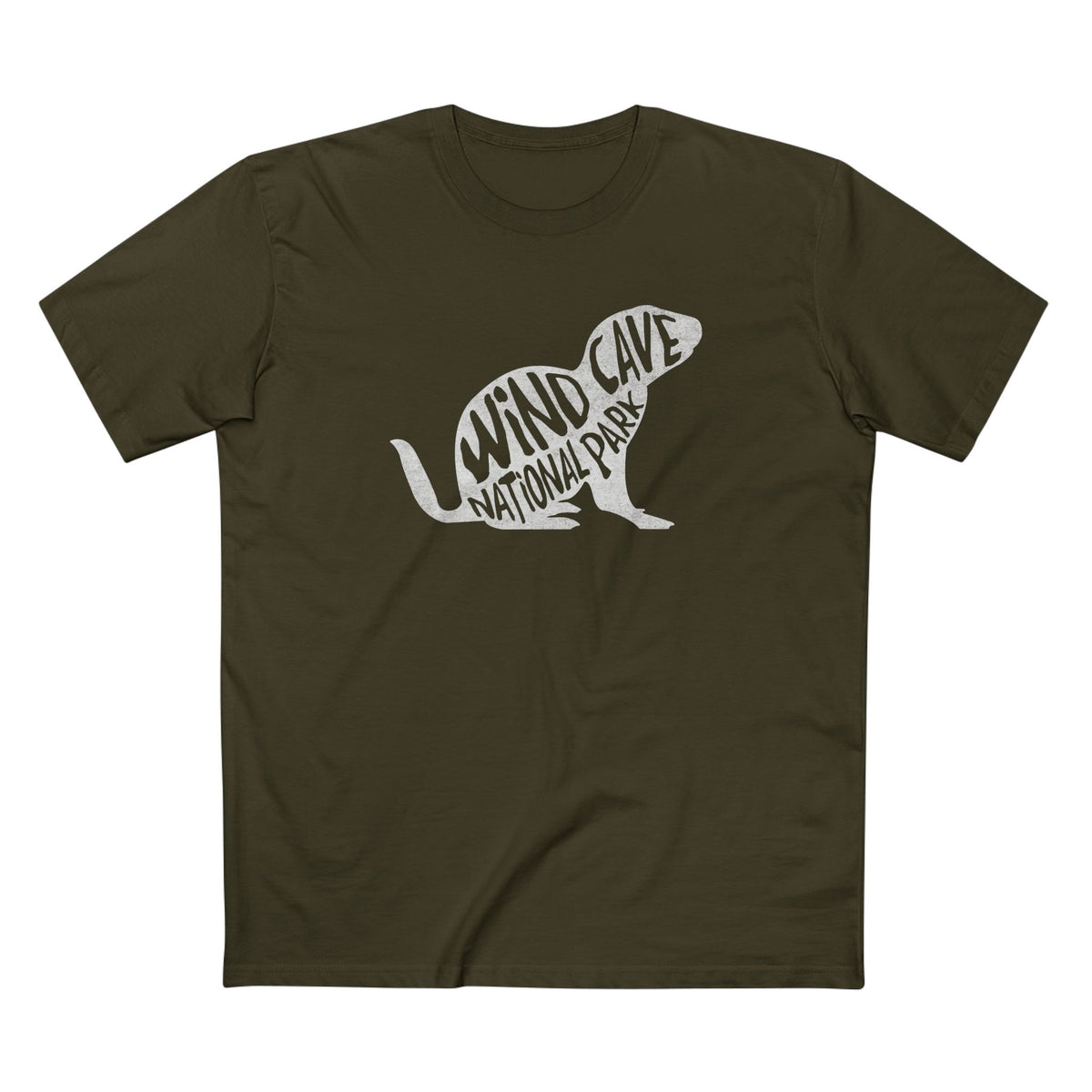 Wind Cave National Park T-Shirt - Prairie Dog in Army