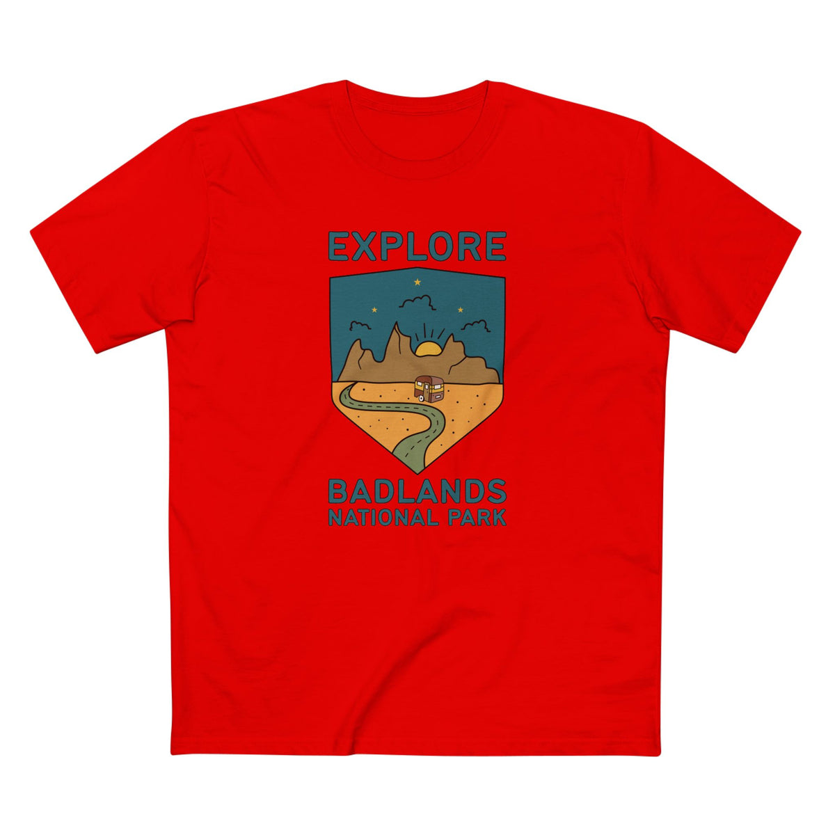 Badlands National Park T-Shirt - Explore Badlands in Red