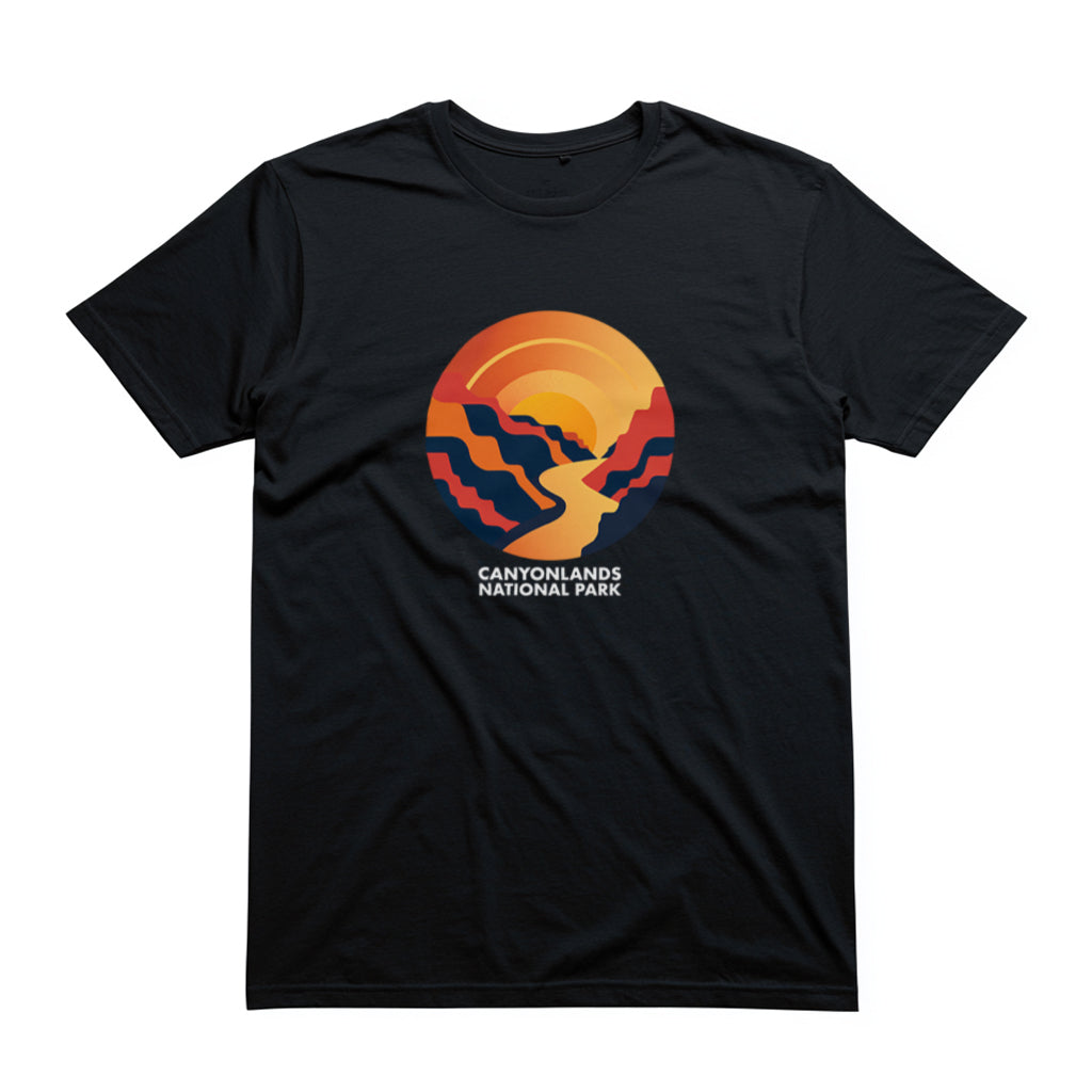 Canyonlands National Park T-Shirt - Vintage Design in Black