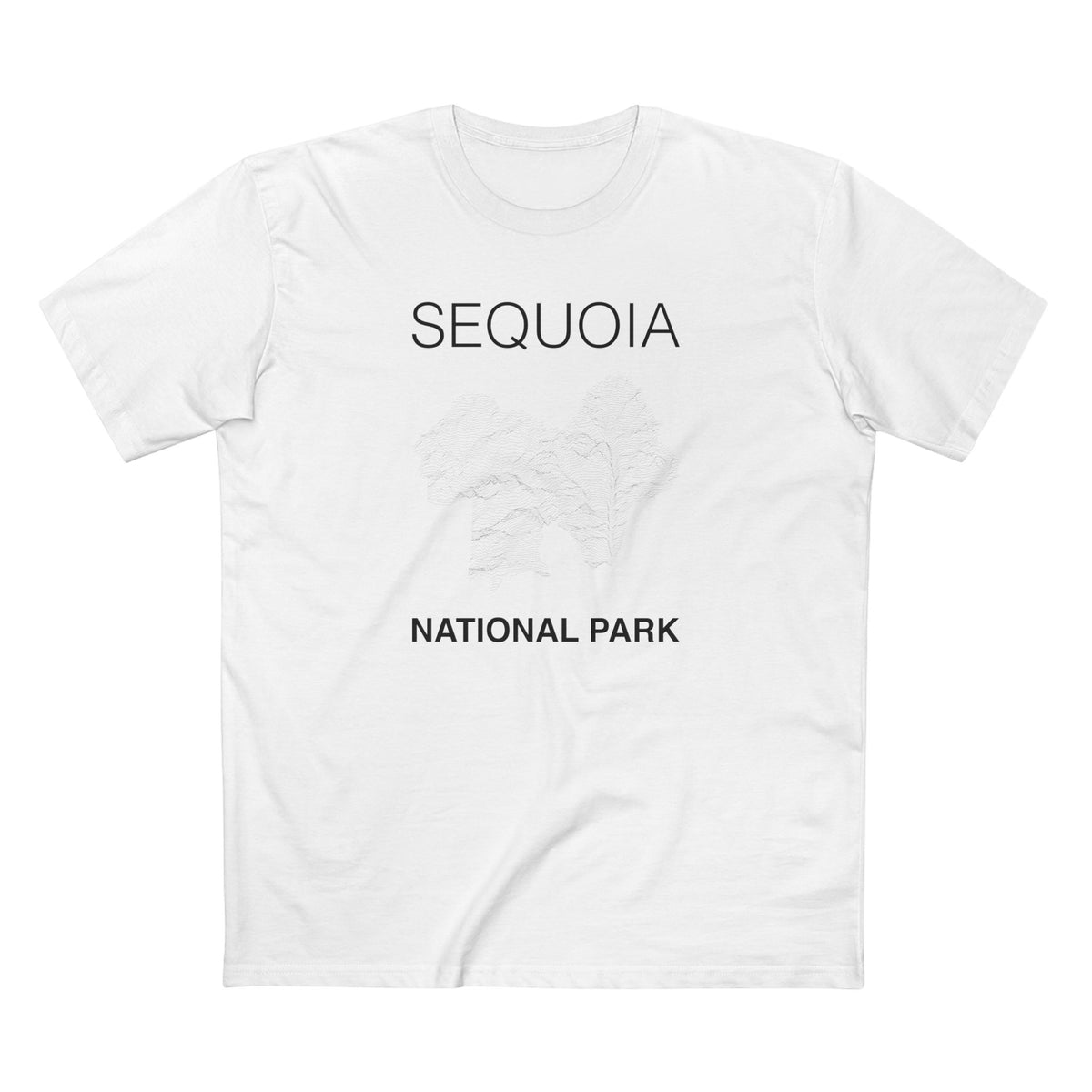 Sequoia National Park T-Shirt Lines in White