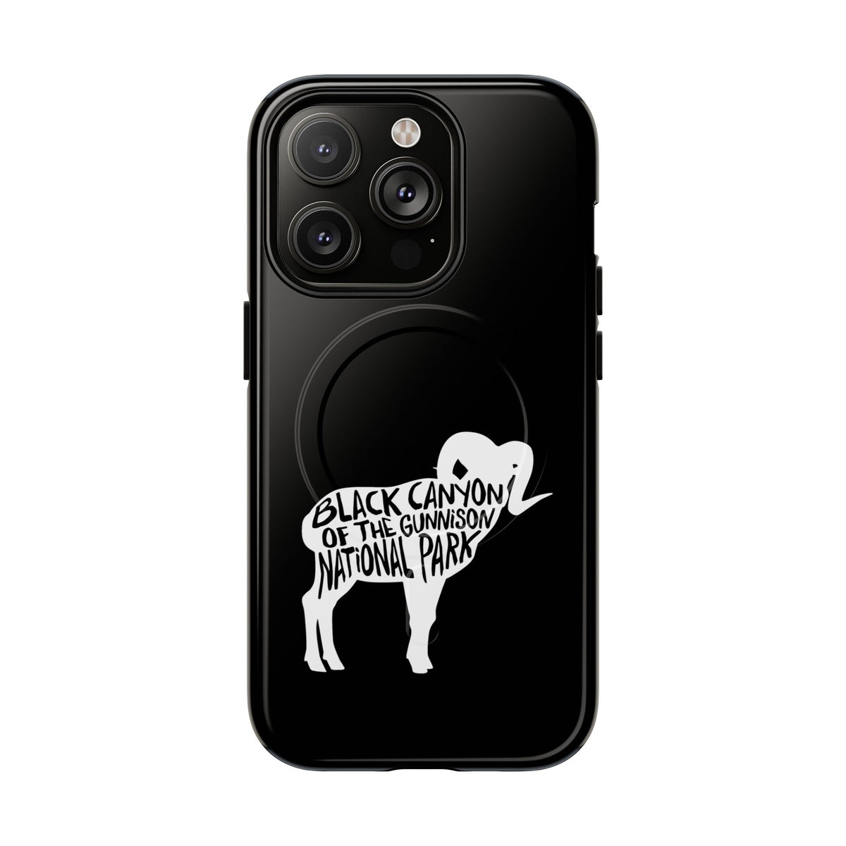 Black Canyon of the Gunnison National Park iPhone Case with MagSafe - Bighorn Sheep Design