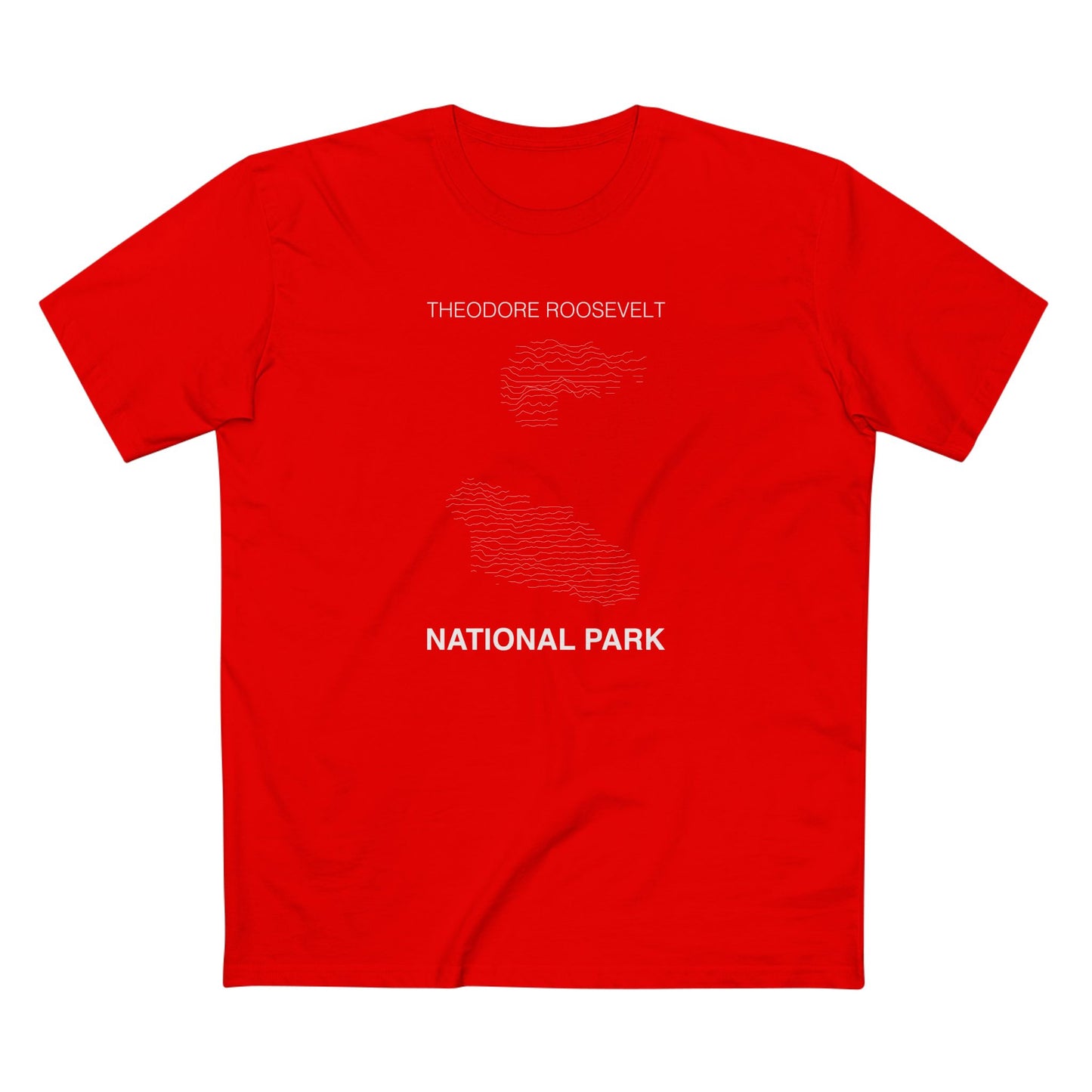Theodore Roosevelt National Park T-Shirt Lines in Red