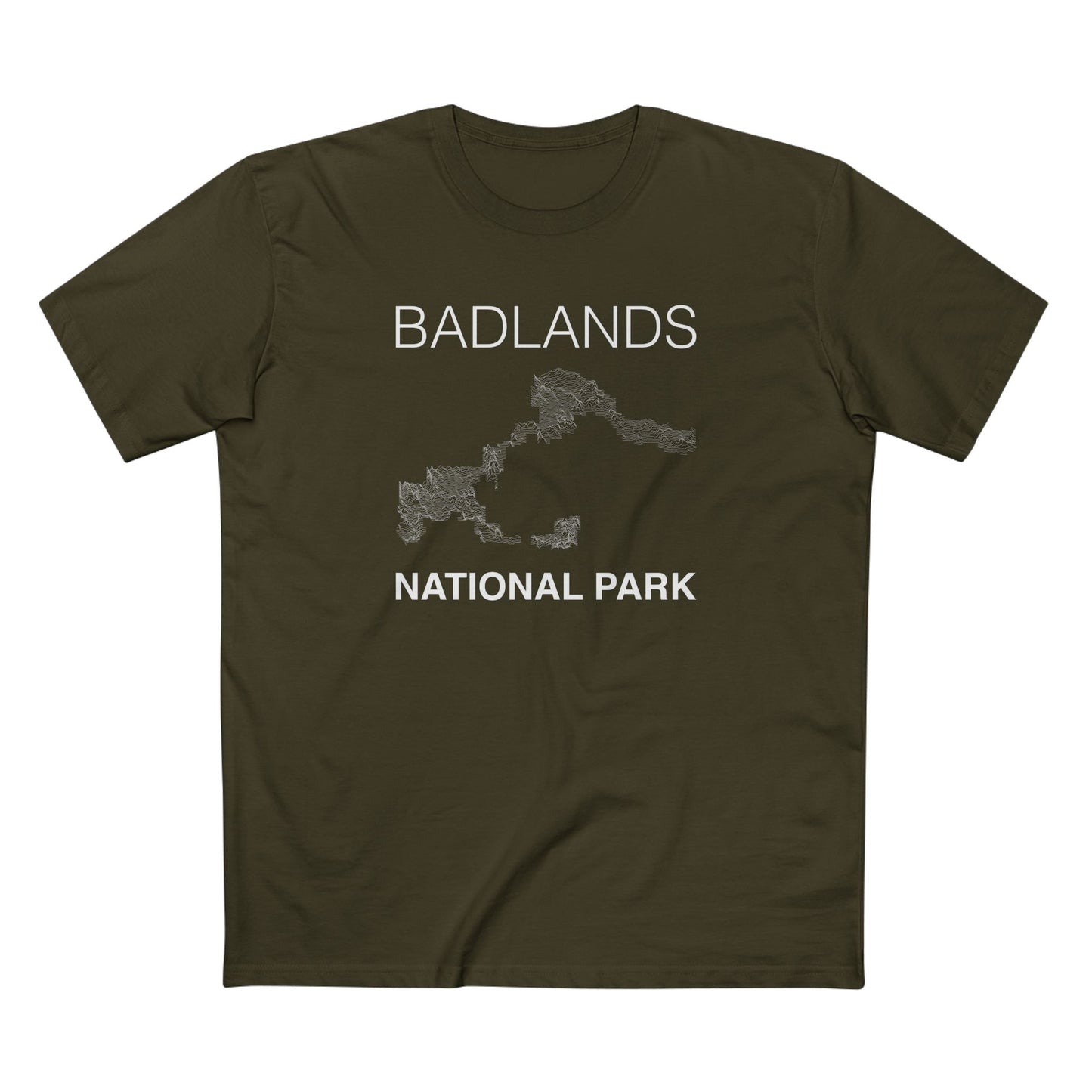 Badlands National Park T-Shirt Lines in Army