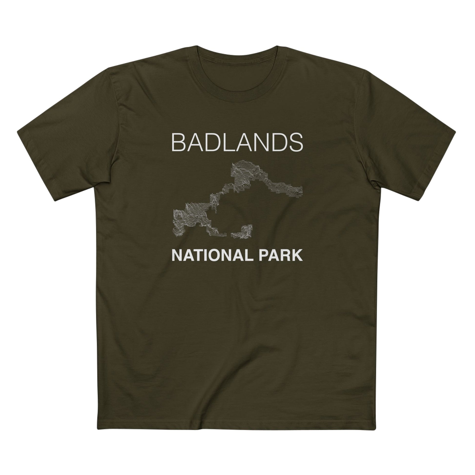 Badlands National Park T-Shirt Lines in Army