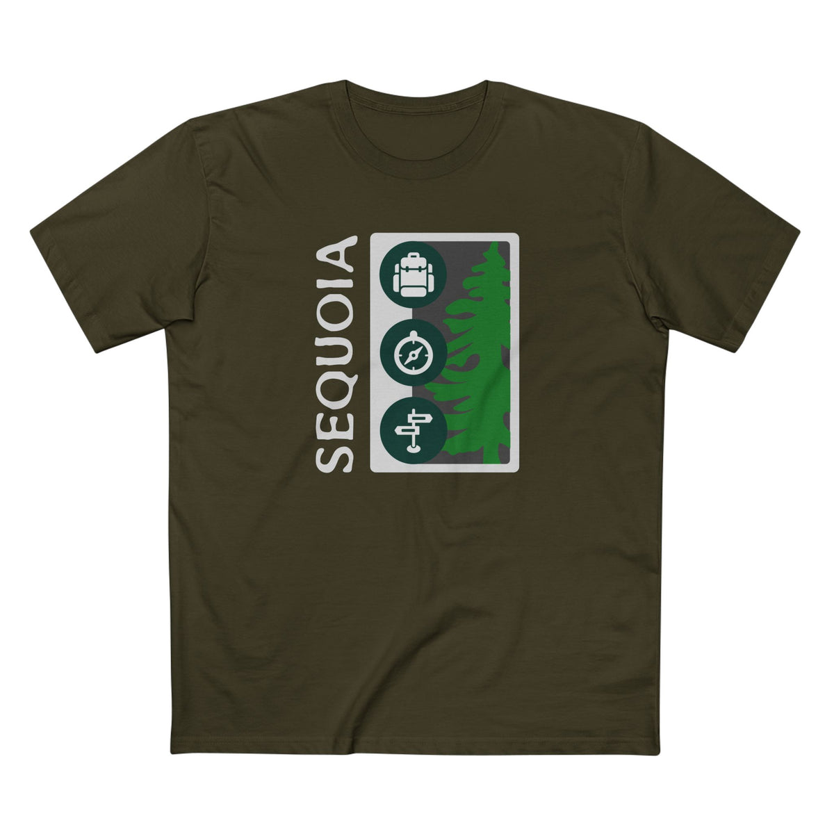 Sequoia National Park T-Shirt Tree Graphic in Army