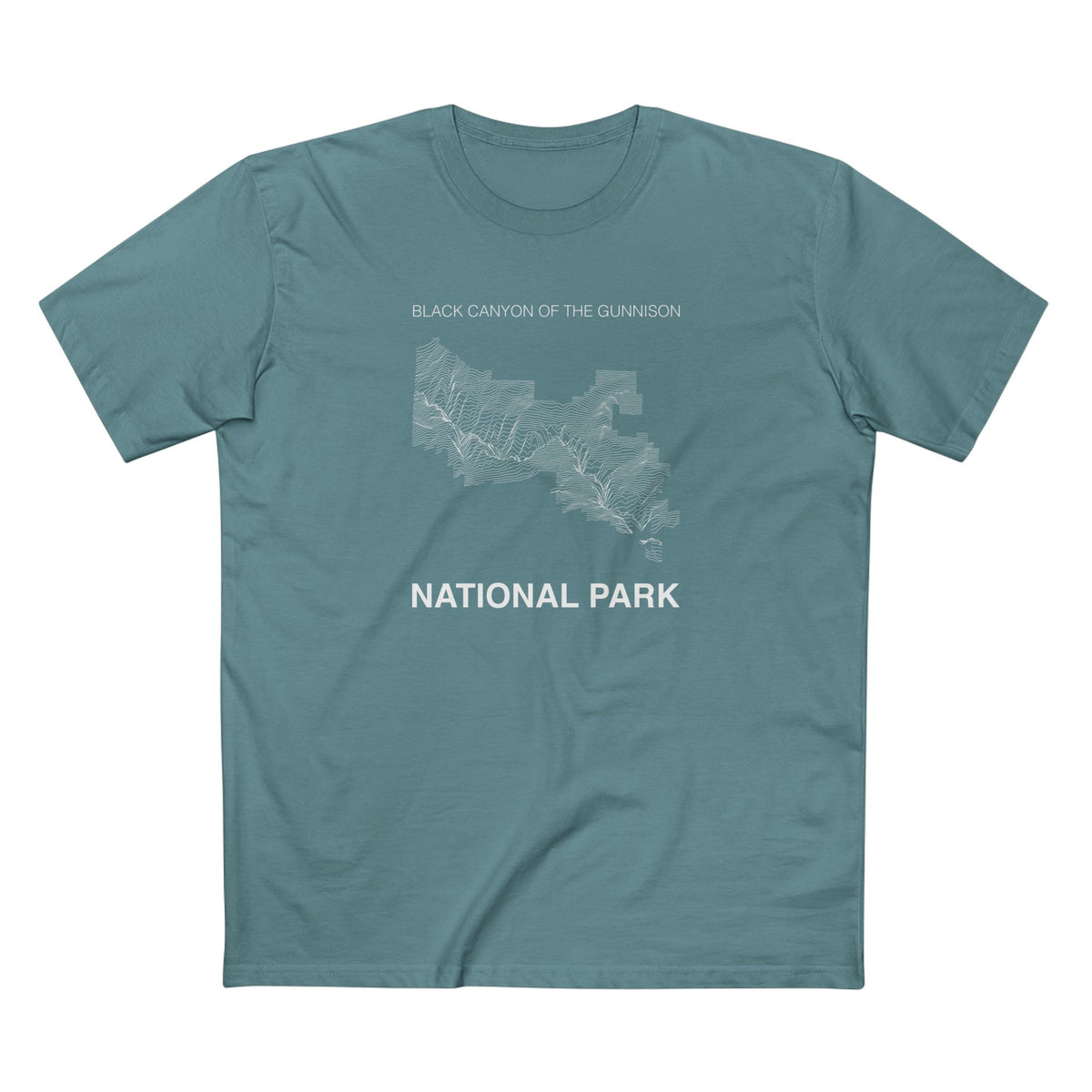Black Canyon of the Gunnison National Park T-Shirt - Topographical Lines in Slate Blue