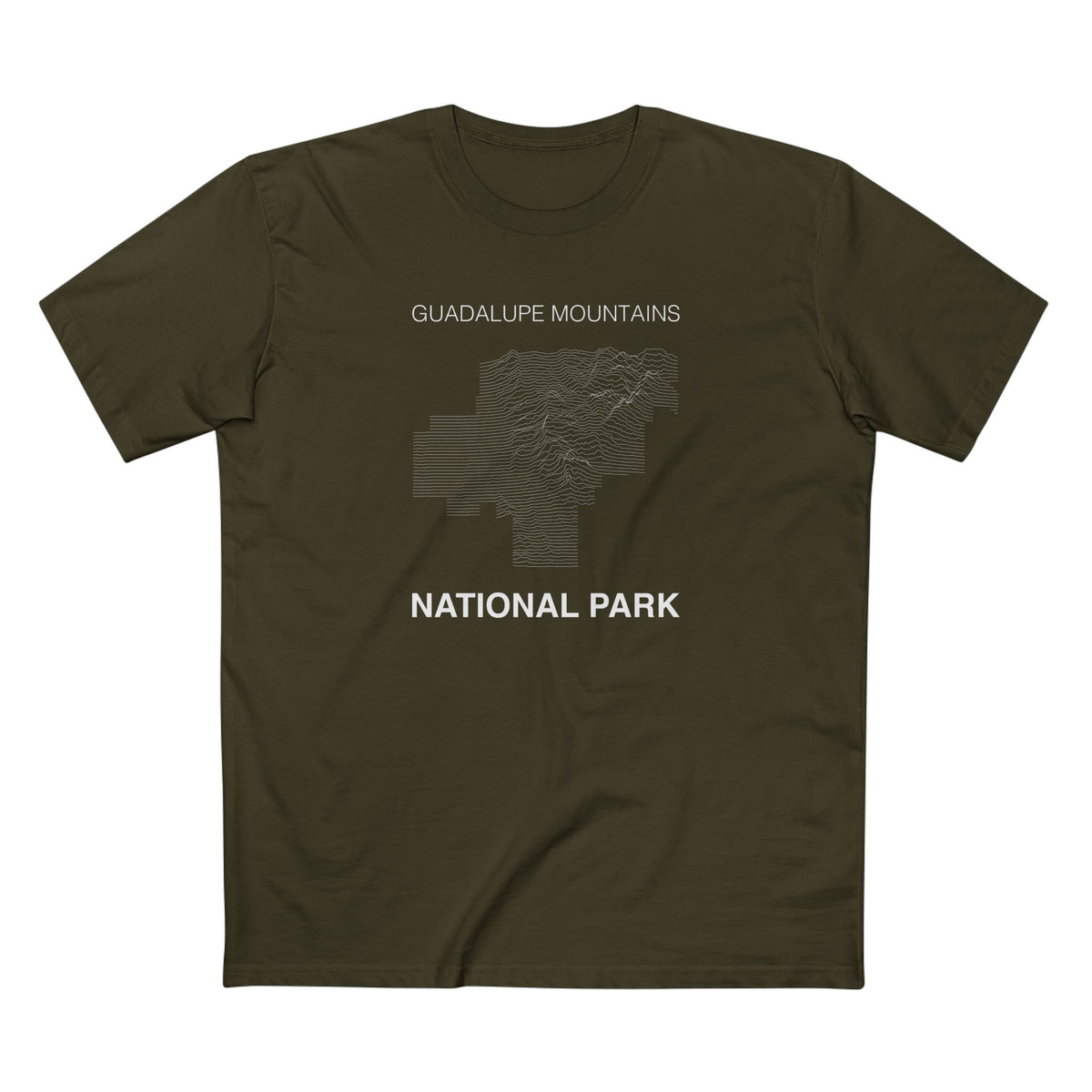 Guadalupe Mountains National Park T-Shirt Lines in Army