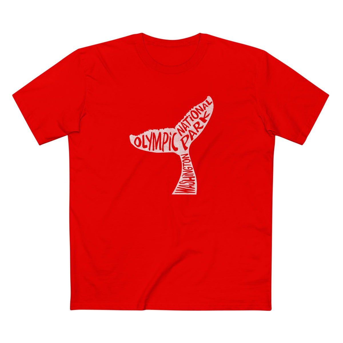 Olympic National Park T-Shirt - Whale Tail in Red