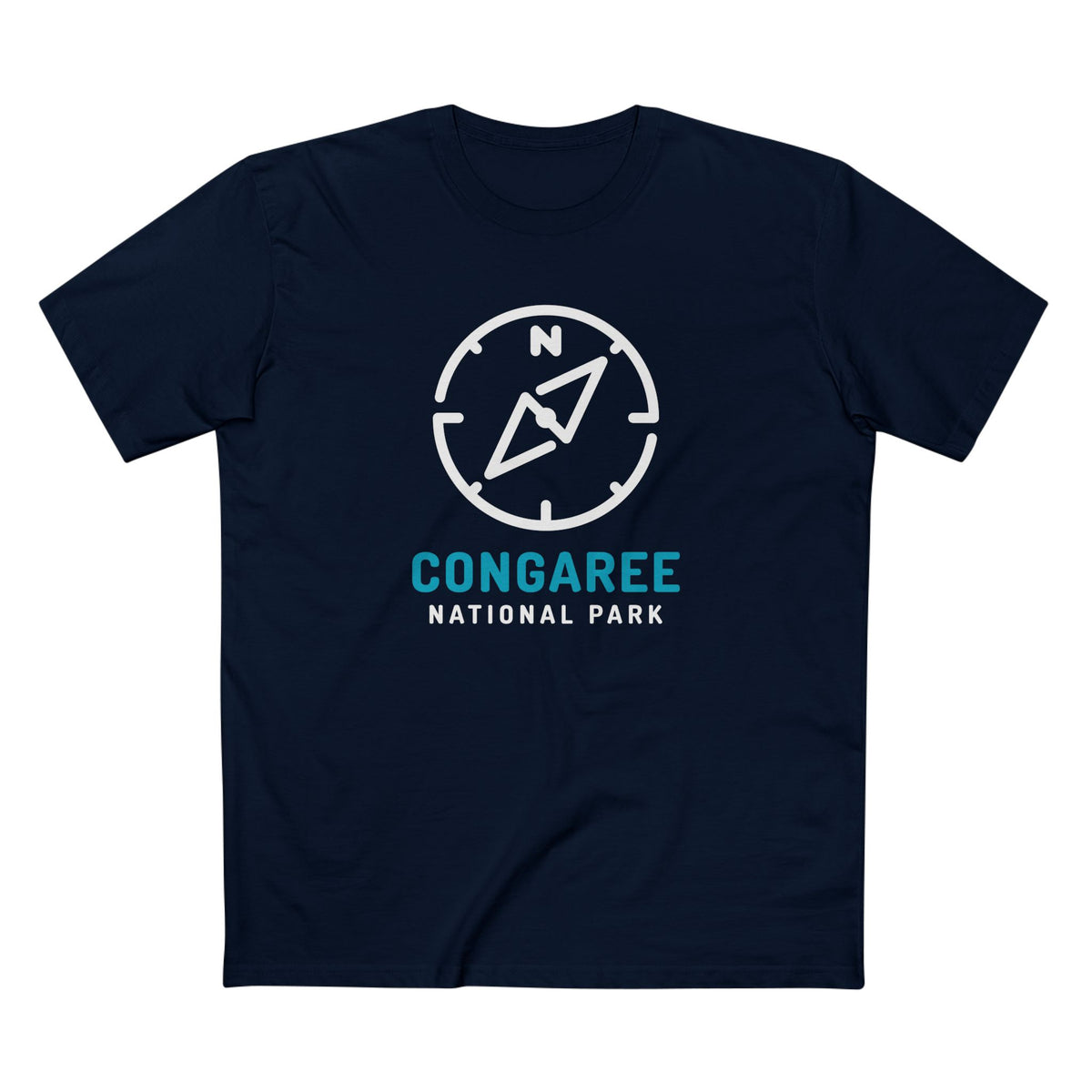 Congaree National Park T-Shirt Compass Design in Navy