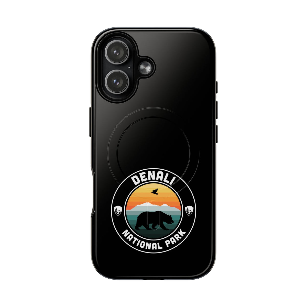 Denali National Park iPhone Case with MagSafe - Round Emblem Design