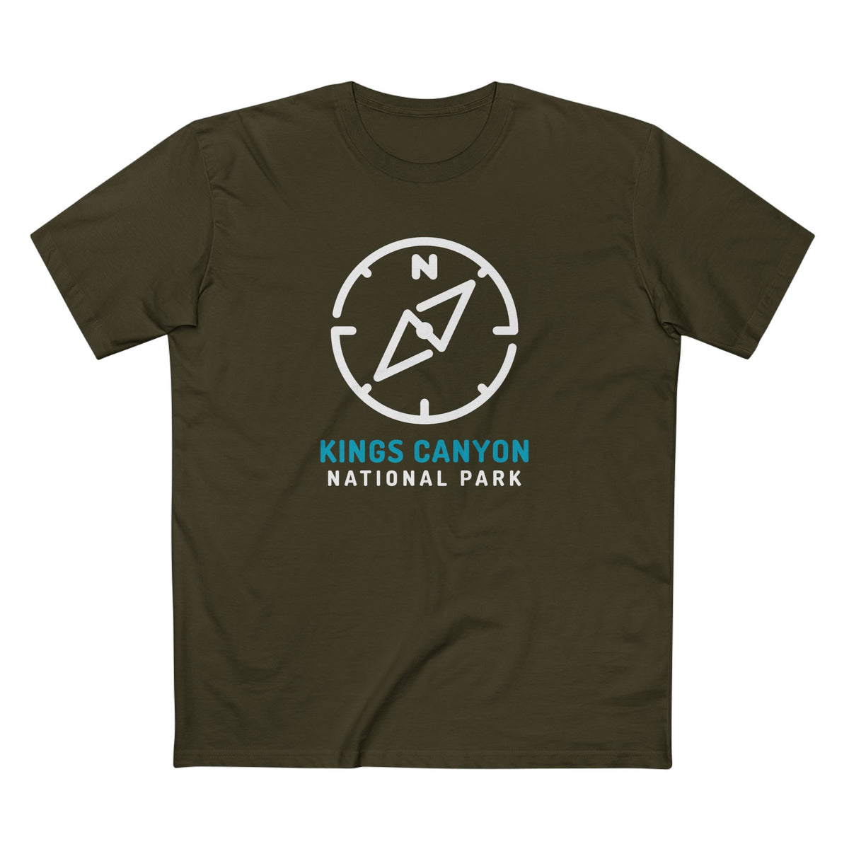Kings Canyon National Park T-Shirt Compass Design in Army