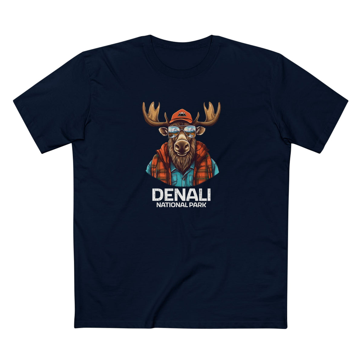 Denali National Park T-Shirt - Cool Moose in Navy