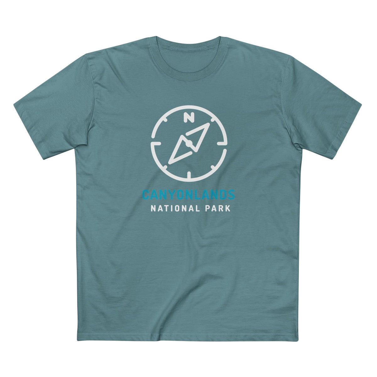 Canyonlands National Park T-Shirt Compass Design in Slate Blue