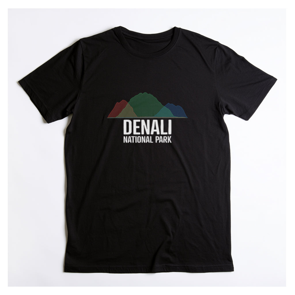 Denali National Park T-Shirt - Histogram Design in Black