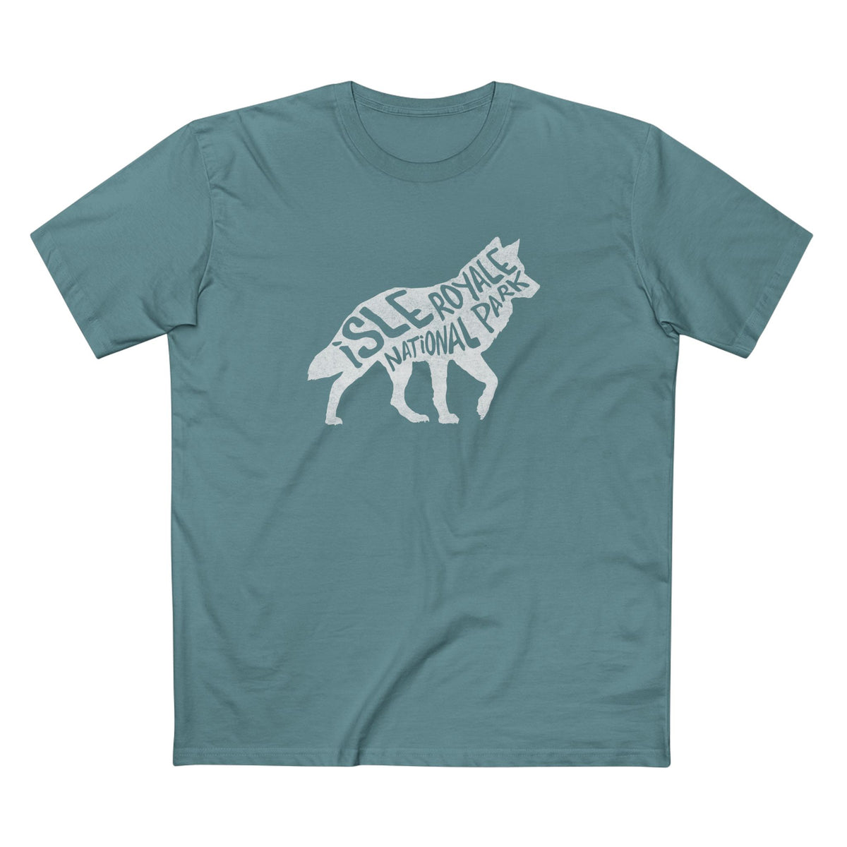 Isle Royale National Park T-Shirt - Gray Wolf in Slate Blue