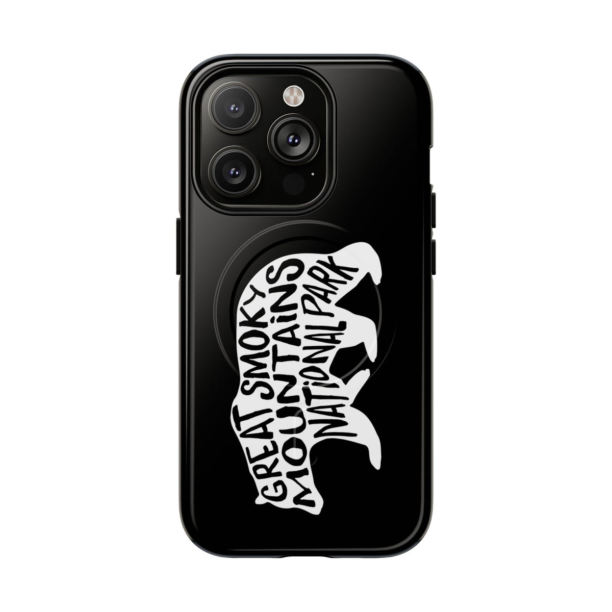 Great Smoky Mountains National Park iPhone Case with MagSafe - Black Bear Design